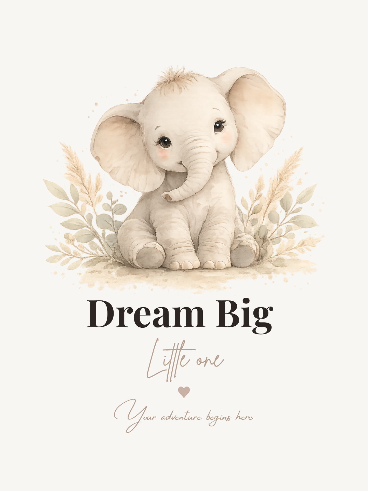 Watercolour Elephant Nursery Print | Safari Dreams Collection