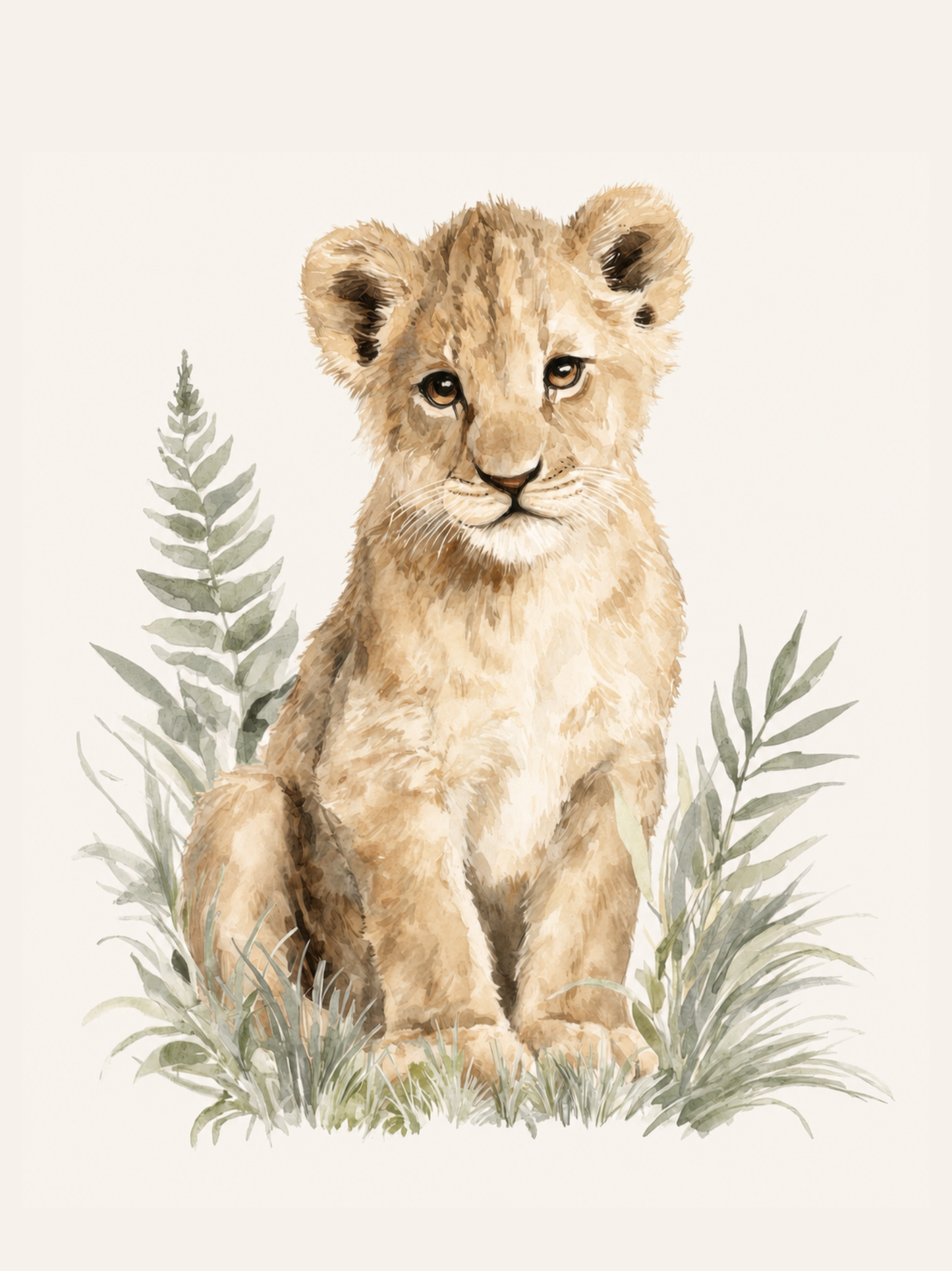 Safari Lion Nursery Print | Watercolour Lion Wall Art