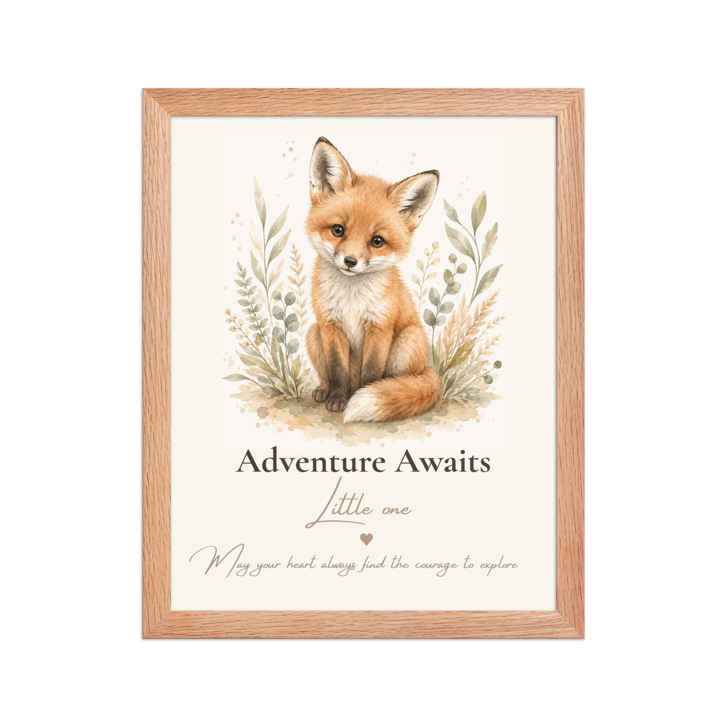 Adventure Awaits Little One Fox Nursery Print | Woodland Nursery Wall Art | Neutral Baby Room Decor