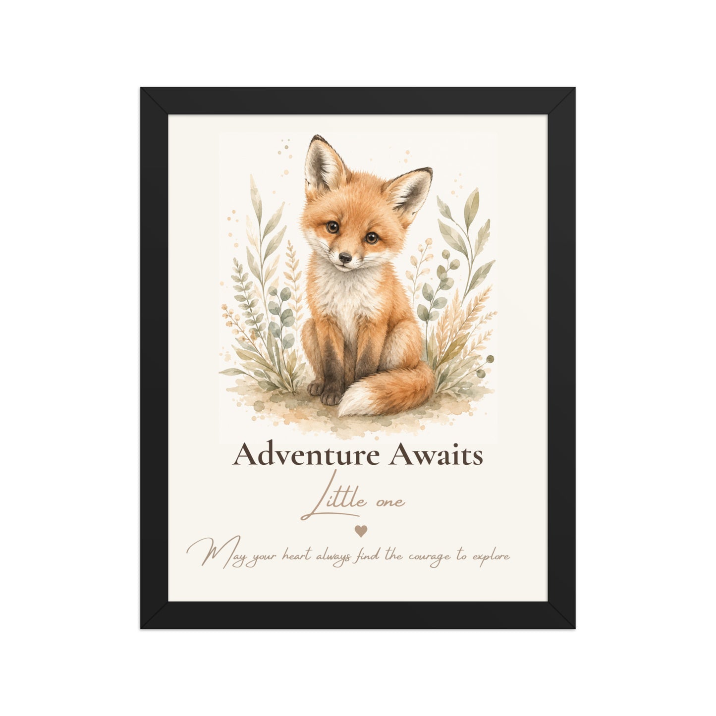 Adventure Awaits Little One Fox Nursery Print | Woodland Nursery Wall Art | Neutral Baby Room Decor