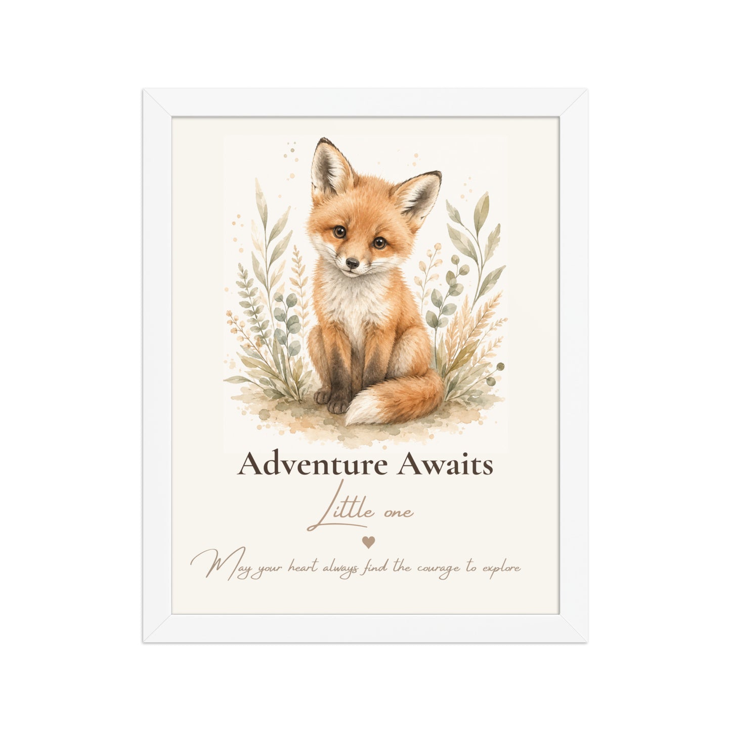 Adventure Awaits Little One Fox Nursery Print | Woodland Nursery Wall Art | Neutral Baby Room Decor