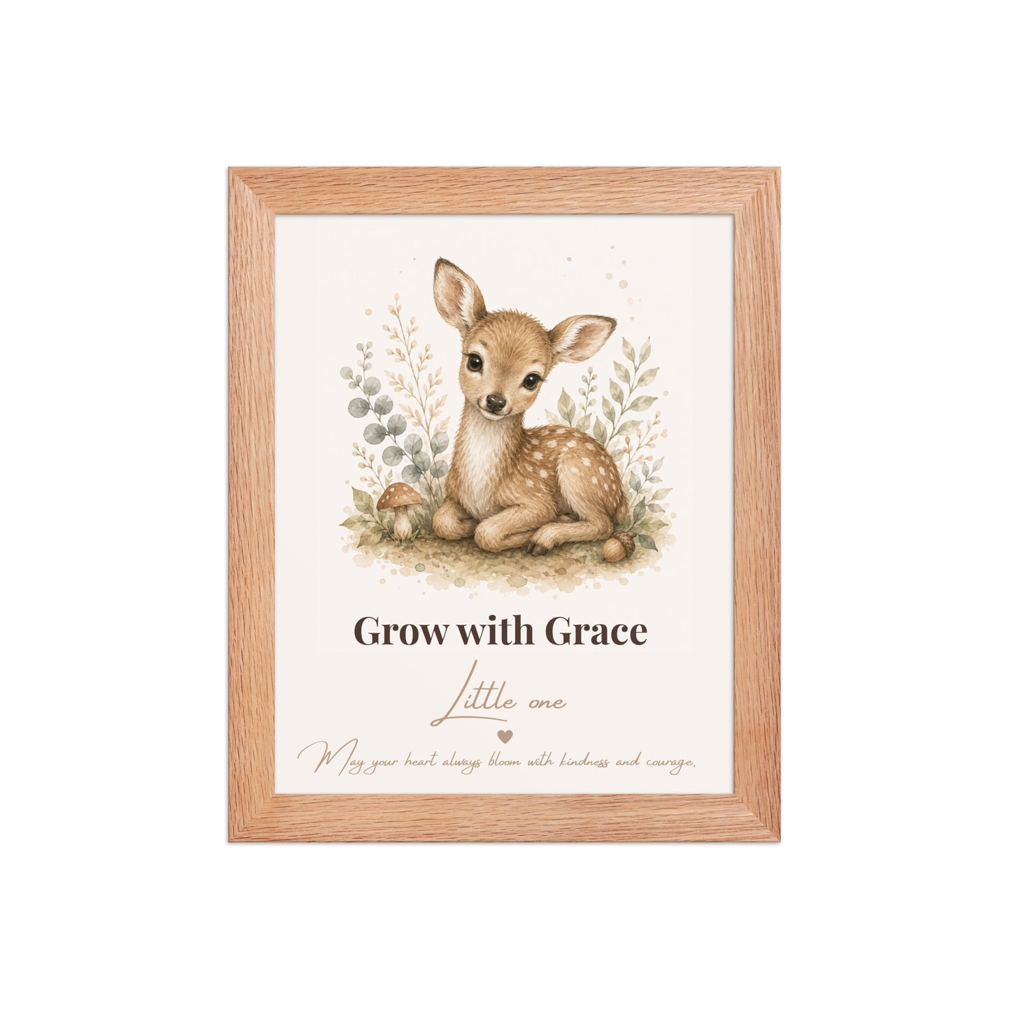 Grow with Grace Deer Nursery Print | Woodland Baby Wall Art | Neutral Nursery Decor | Baby Deer Print | Woodland Nursery Wall Art