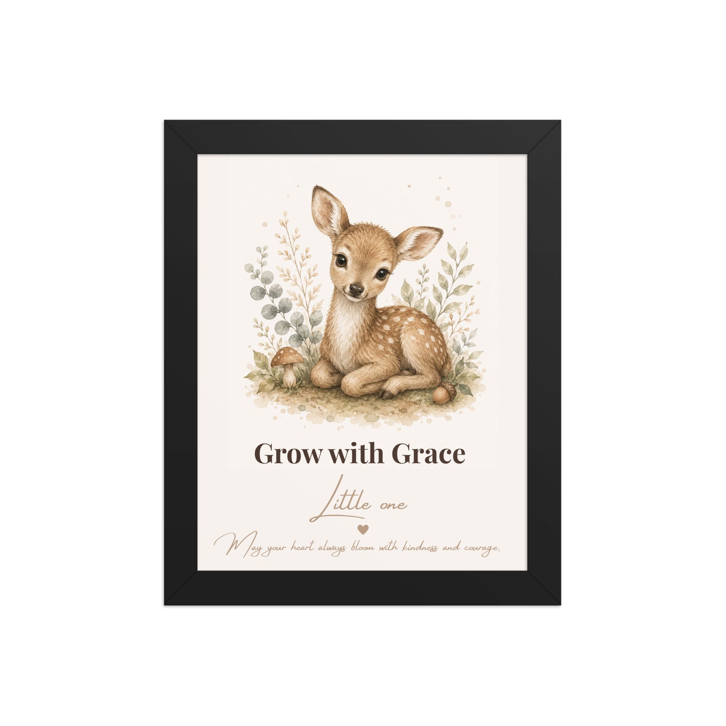 Grow with Grace Deer Nursery Print | Woodland Baby Wall Art | Neutral Nursery Decor | Baby Deer Print | Woodland Nursery Wall Art