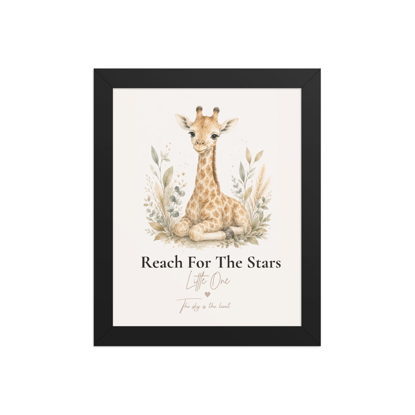 Reach For The Stars Giraffe Print | Safari Nursery Wall Art