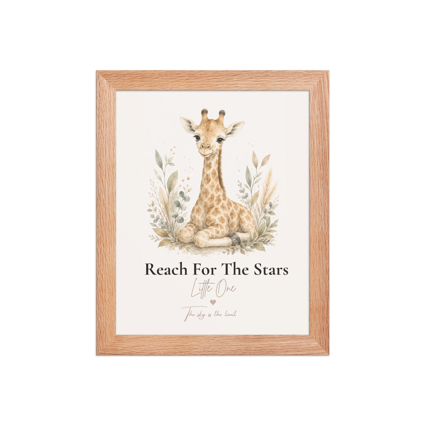 Reach For The Stars Giraffe Print | Safari Nursery Wall Art