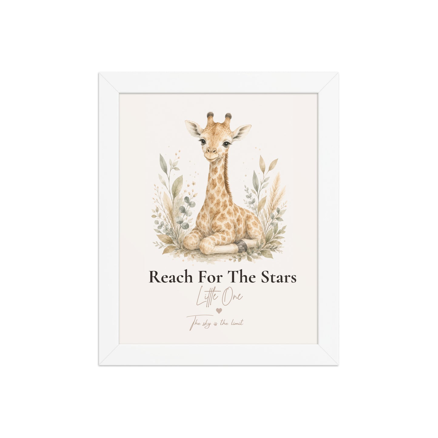 Reach For The Stars Giraffe Print | Safari Nursery Wall Art